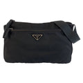Prada Tessuto Black Silver Nylon Shoulder Bag Pochette