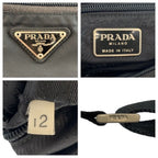 Prada Tessuto Black Silver Nylon Shoulder Bag Pochette — view 3