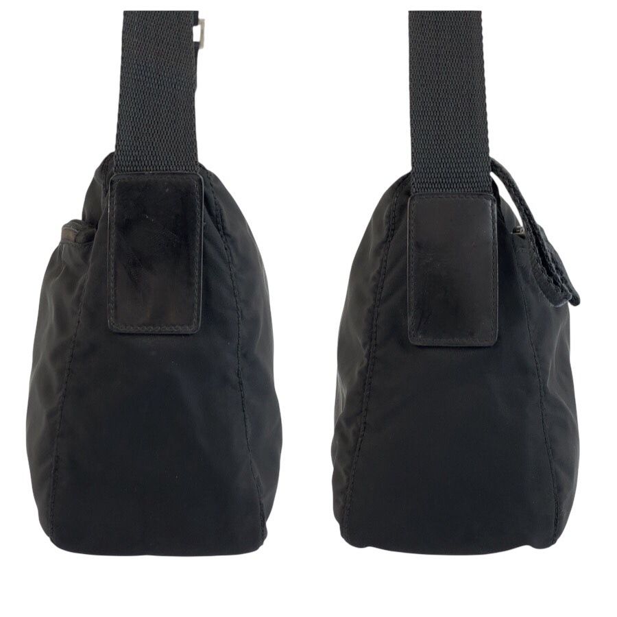 Prada Tessuto Black Silver Nylon Shoulder Bag Pochette — view 8