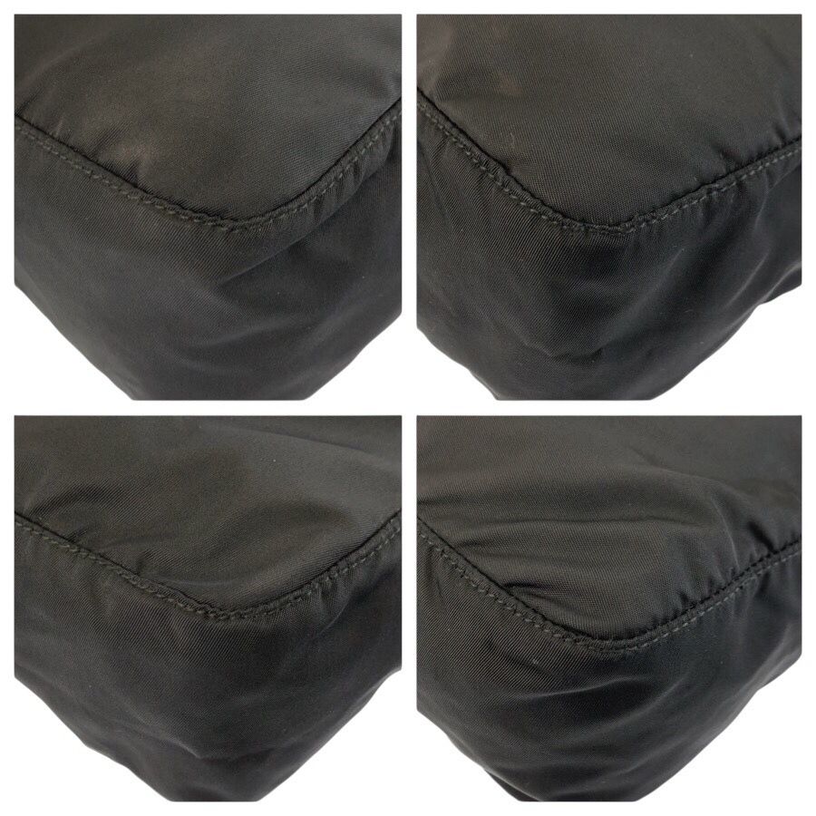 Prada Tessuto Black Silver Nylon Shoulder Bag Pochette — view 4