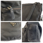 Prada Tessuto Black Silver Nylon Shoulder Bag Pochette — view 5