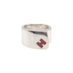 Hermes Candy Ring Vintage 925 Sterling Silver Orange 49 Out of Print — view 2