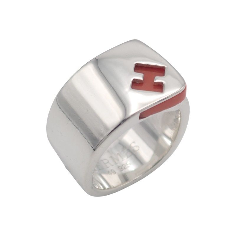 Hermes Candy Ring Vintage 925 Sterling Silver Orange 49 Out of Print