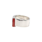 Hermes Candy Ring Vintage 925 Sterling Silver Orange 49 Out of Print — view 3