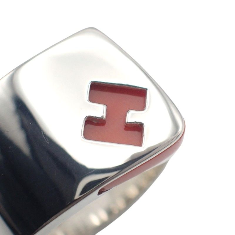 Hermes Candy Ring Vintage 925 Sterling Silver Orange 49 Out of Print — view 8