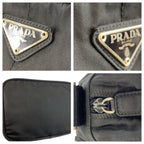 Prada Tessuto Black Silver Nylon Shoulder Bag Pochette — view 5