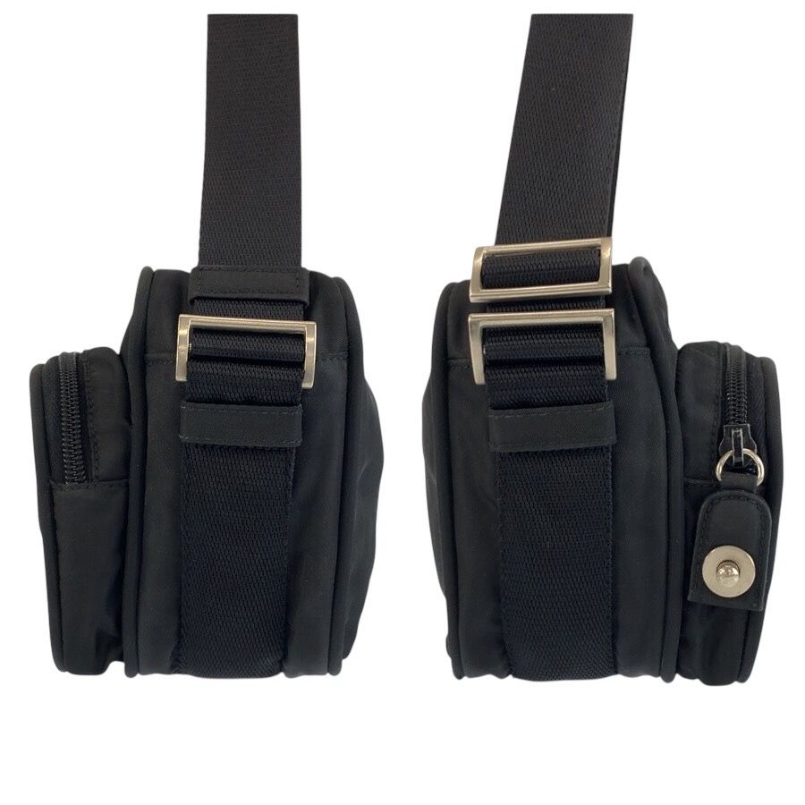 Prada Tessuto Black Silver Nylon Shoulder Bag Pochette — view 7