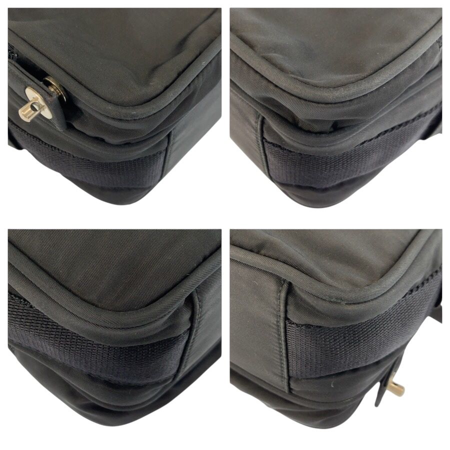 Prada Tessuto Black Silver Nylon Shoulder Bag Pochette — view 4