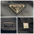 Prada Tessuto Black Silver Nylon Shoulder Bag Pochette — view 3