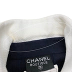 Chanel Cg9 Runway CC Logo Button Dress 36 Sizes Navy White Cotton 100% — view 8
