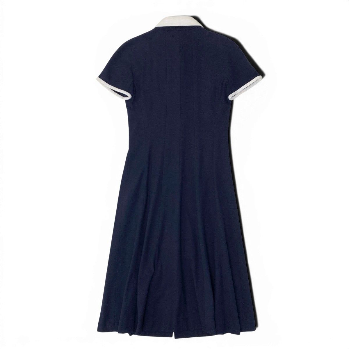 Chanel Cg9 Runway CC Logo Button Dress 36 Sizes Navy White Cotton 100% — view 3