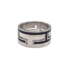 Hermes Move Ash Ring No Sterling Silver Black Enamel Vintage Out of Print — view 3