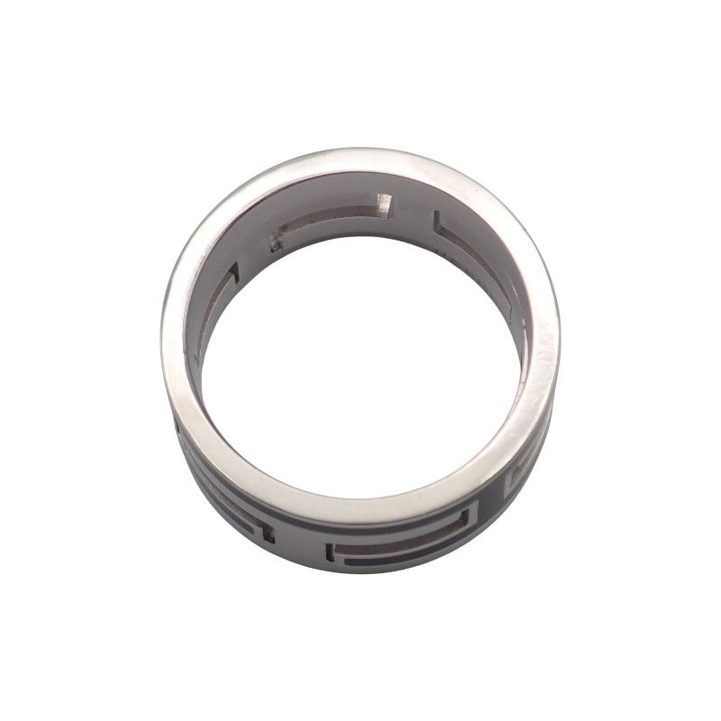 Hermes Move Ash Ring No Sterling Silver Black Enamel Vintage Out of Print — view 4