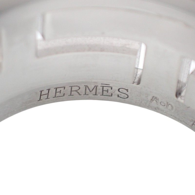 Hermes Move Ash Ring No Sterling Silver Black Enamel Vintage Out of Print — view 7