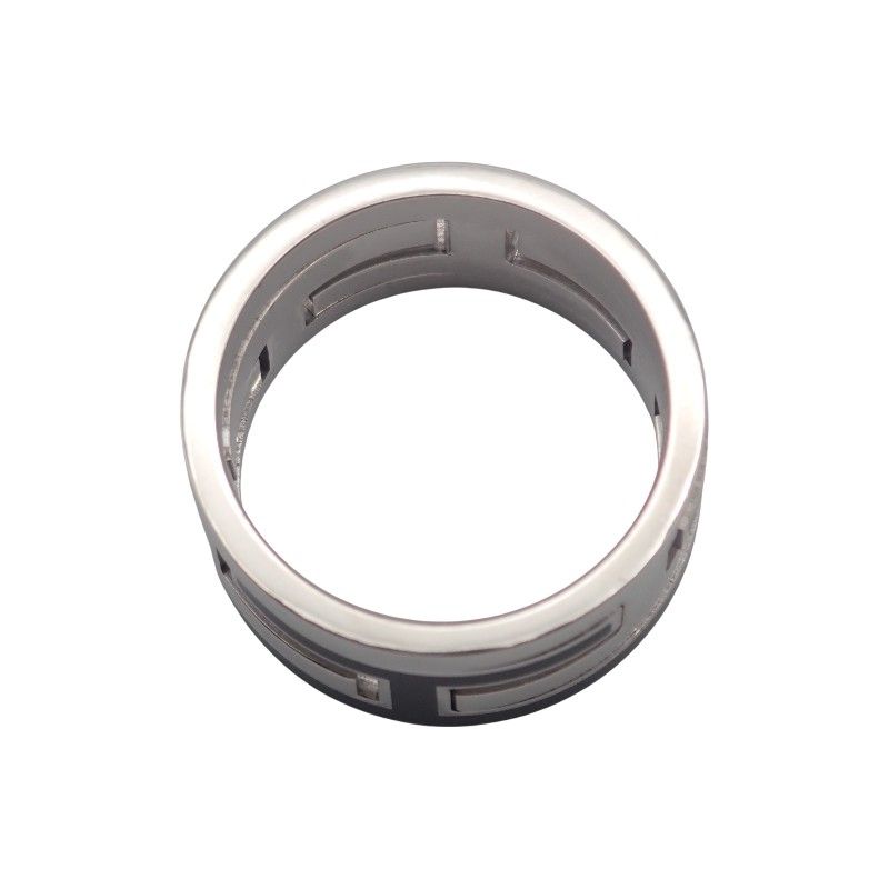 Hermes Move Ash Ring No Sterling Silver Black Enamel Vintage Out of Print — view 5