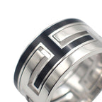 Hermes Move Ash Ring No Sterling Silver Black Enamel Vintage Out of Print — view 6