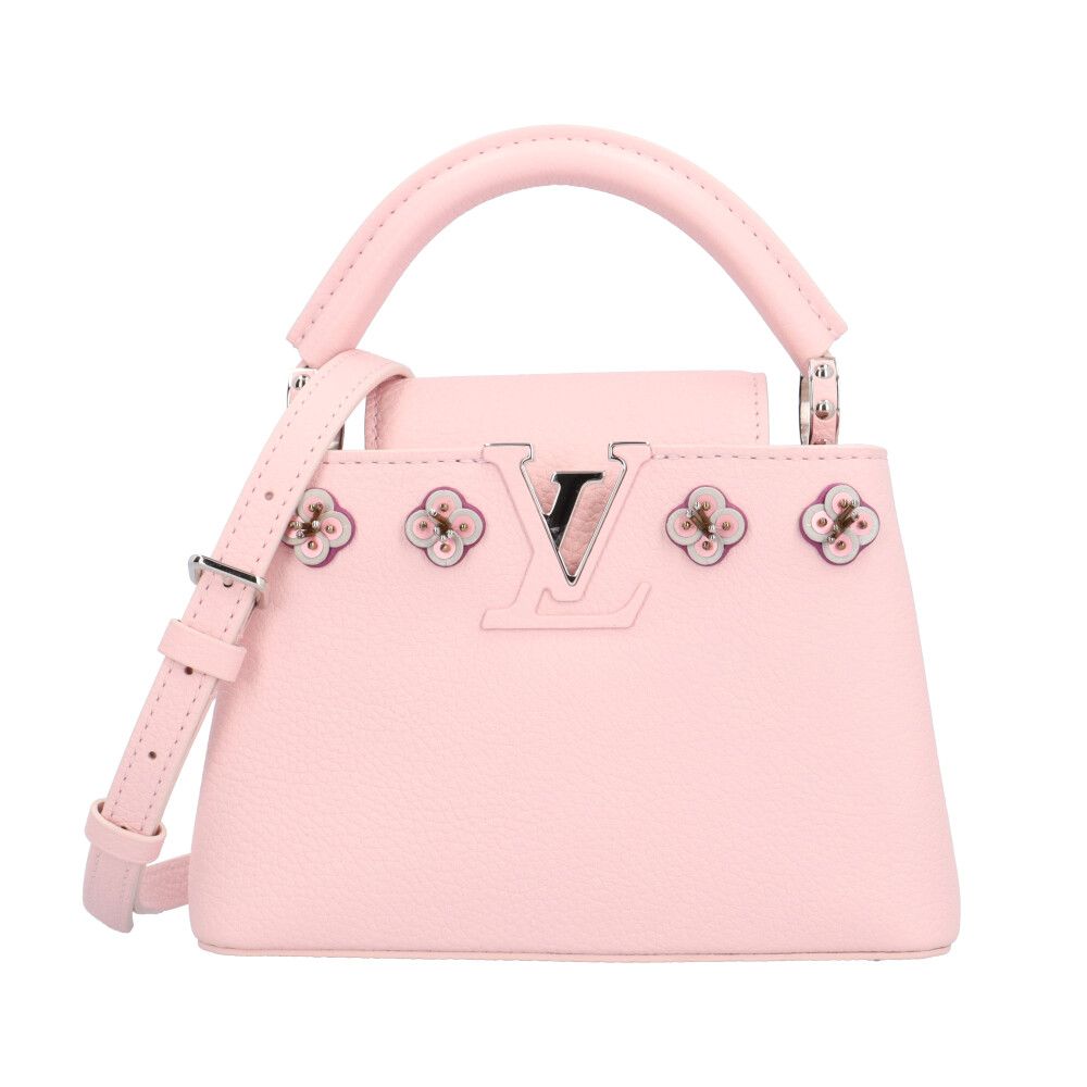 Louis Vuitton Flowers Capucines Mini Shoulder Bag Taurillon Leather Pink