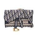 Dior Saddle Slim Pouch Oblique Shoulder Bag Canvas Navy