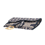 Dior Saddle Slim Pouch Oblique Shoulder Bag Canvas Navy — view 5