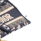 Dior Saddle Slim Pouch Oblique Shoulder Bag Canvas Navy — view 8