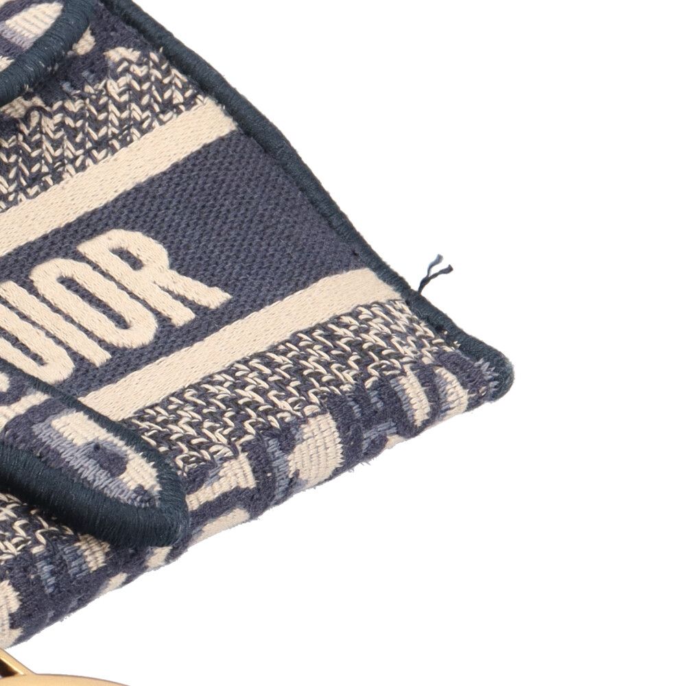 Dior Saddle Slim Pouch Oblique Shoulder Bag Canvas Navy — view 8
