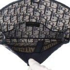Dior Saddle Slim Pouch Oblique Shoulder Bag Canvas Navy — view 6