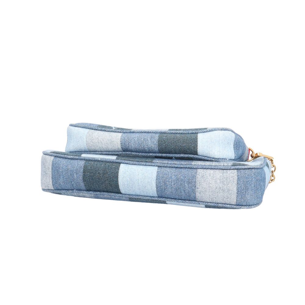 Louis Vuitton Multi Pochette Accessoire Monogram Denim Shoulder Bag Blue — view 5