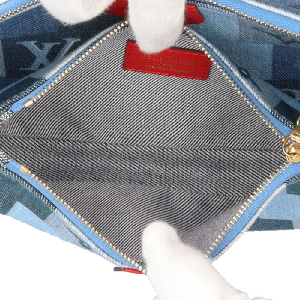 Louis Vuitton Multi Pochette Accessoire Monogram Denim Shoulder Bag Blue — view 6