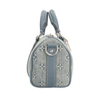 Louis Vuitton Keepall Bandouliere 25 Monogram Denim Shoulder Bag Blue — view 4