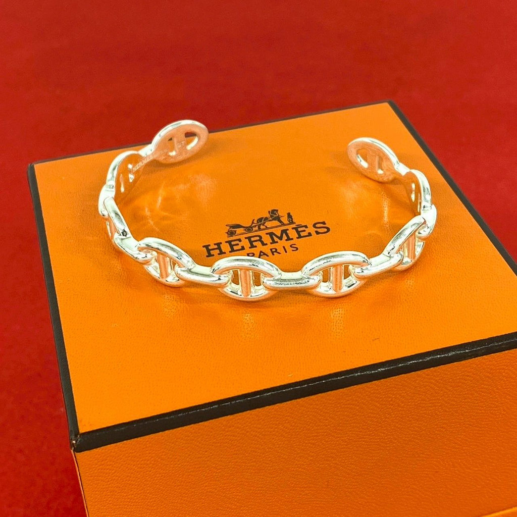 Hermes Included Enchainee Bangle 925 Sterling Silver Bracelet