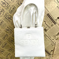 Fendi FF Logo Tote Shoulder Bag 2-Way White Leather