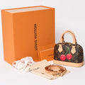 Louis Vuitton Monogram Canvas Cherry TM Nano Alma 2-Way Shoulder Bag Brown Gold