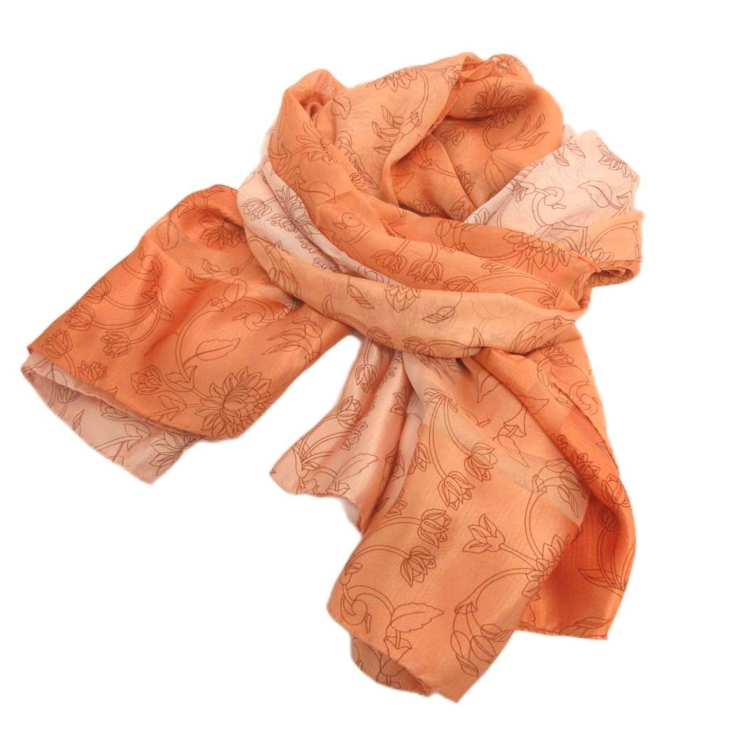 Loewe Scarf Shawl Large Floral Pattern Gradient Orange