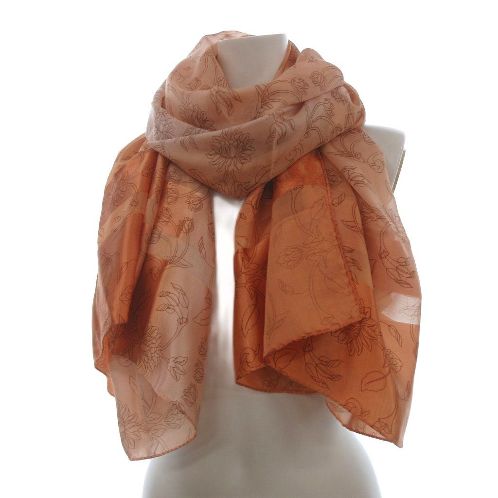 Loewe Scarf Shawl Large Floral Pattern Gradient Orange — view 2