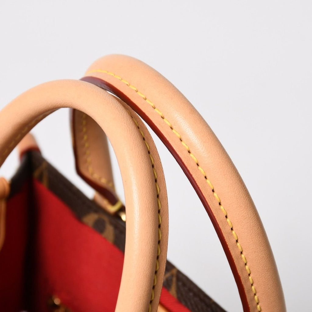 Louis Vuitton Sac Plat BB Handbag Monogram Leather Brown Gold — view 7