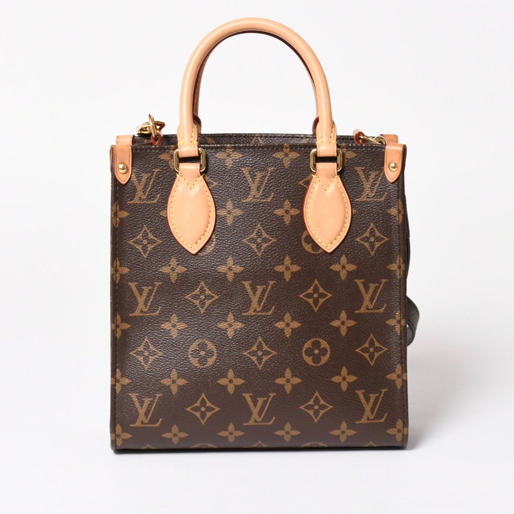 Louis Vuitton Sac Plat BB Handbag Monogram Leather Brown Gold — view 2