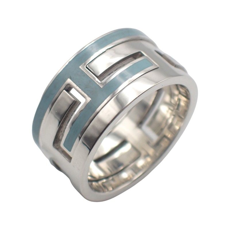 Hermes Move Ash Ring 925 Sterling Silver Light Blue 51 — view 7