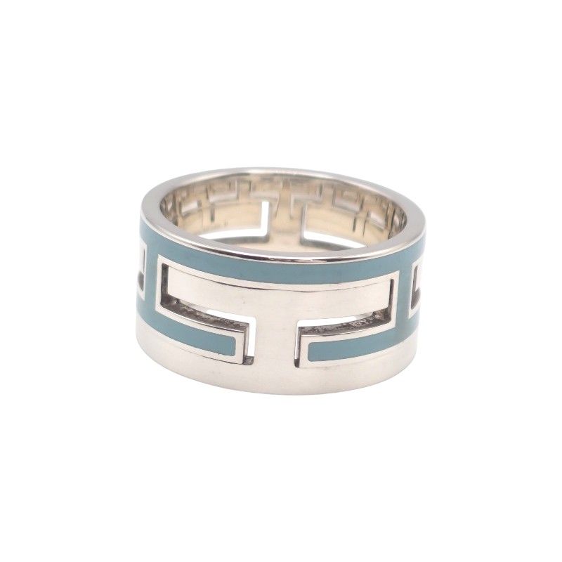 Hermes Move Ash Ring 925 Sterling Silver Light Blue 51 — view 3