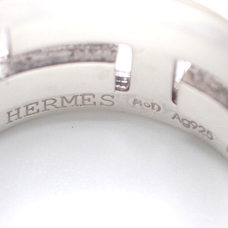 Hermes Move Ash Ring 925 Sterling Silver Light Blue 51 — view 8