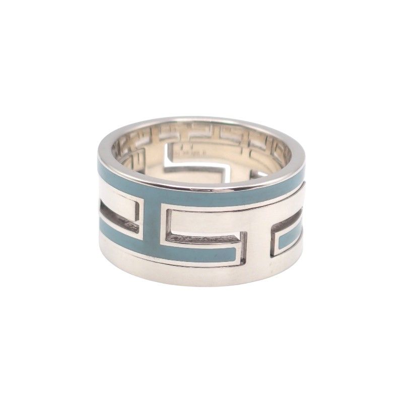 Hermes Move Ash Ring 925 Sterling Silver Light Blue 51 — view 4