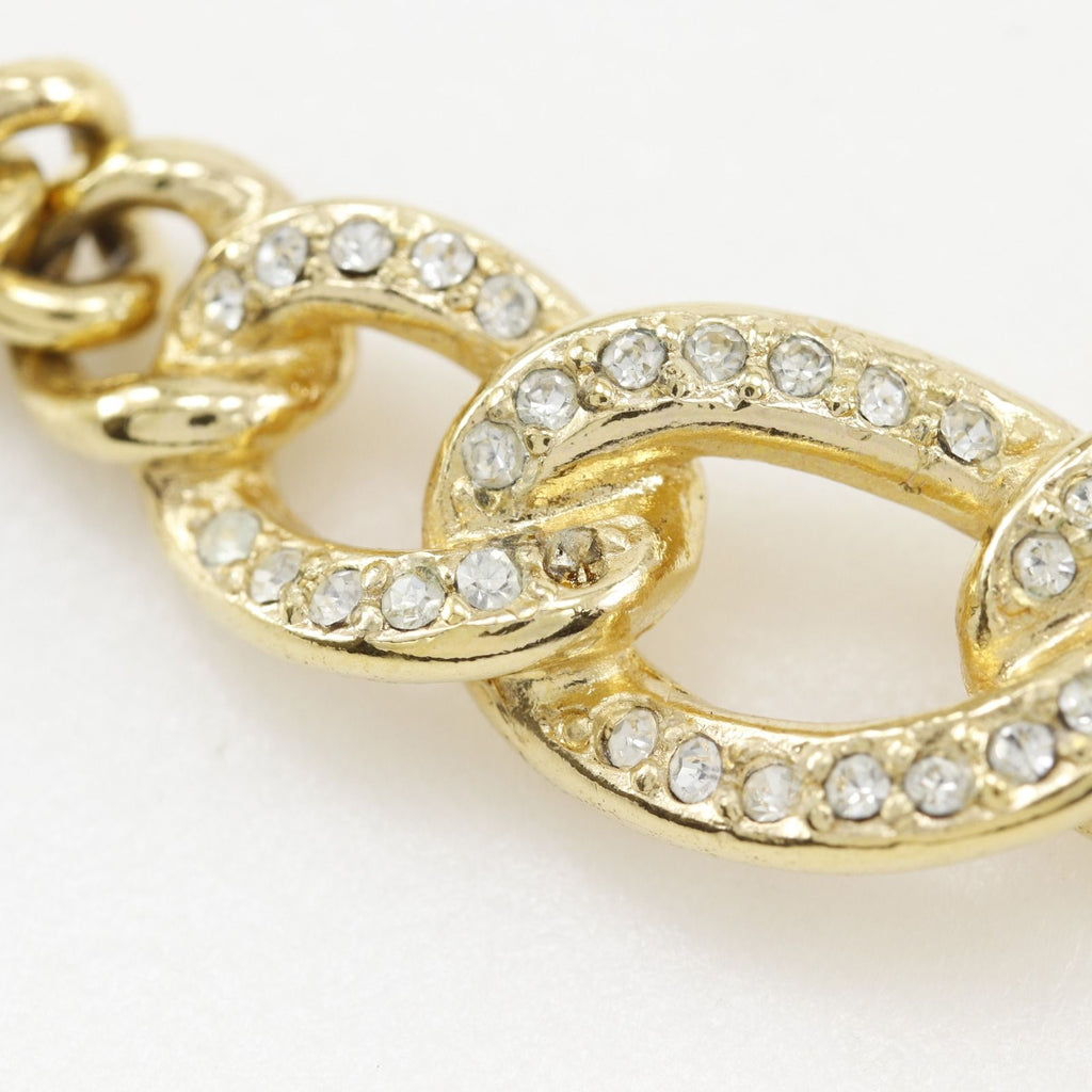 Dior Chain Gold Plated Rhinestone Necklace — view 4