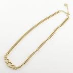 Dior Chain Gold Plated Rhinestone Necklace — view 3