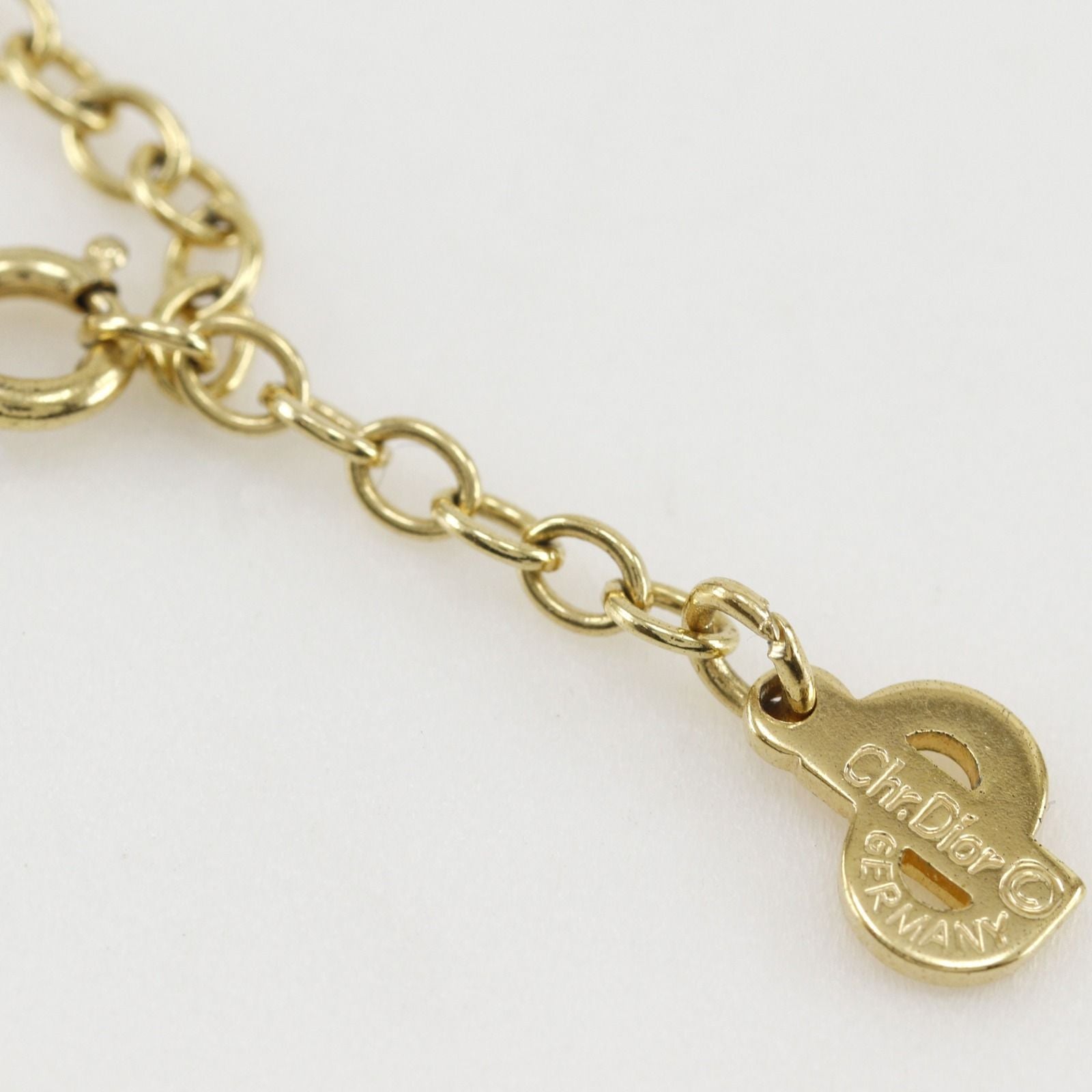 Dior Chain Gold Plated Rhinestone Necklace — view 5