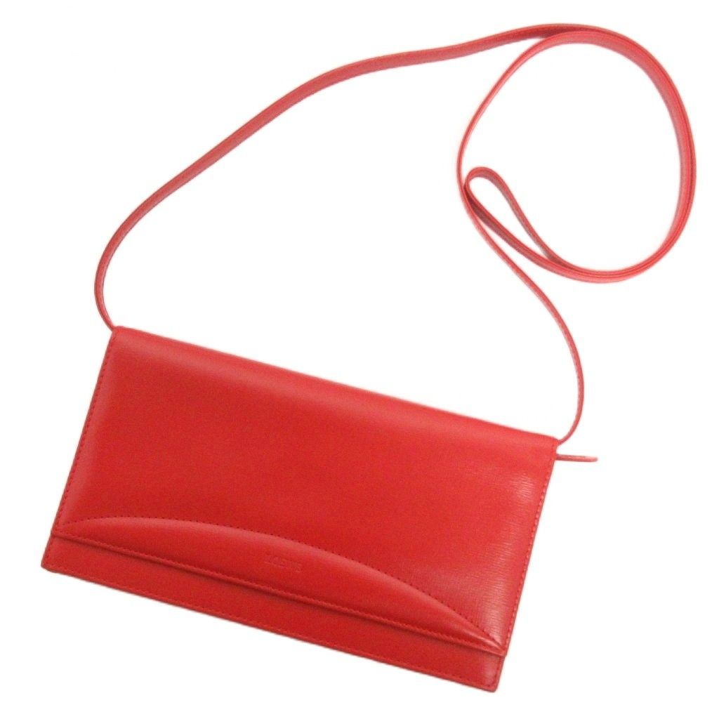 Loewe Vintage Anagram Shoulder Wallet Coin Purse Leather