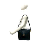 Gucci Vintage Sherry Line GG Logo Leather Shoulder Bag Black — view 2