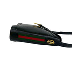 Gucci Vintage Sherry Line GG Logo Leather Shoulder Bag Black — view 6