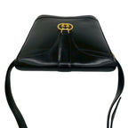 Gucci Vintage Sherry Line GG Logo Leather Shoulder Bag Black — view 4