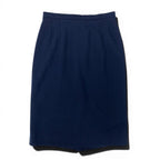 Chanel Cg9 Boutique Tight Skirt CC Logo Button 40 Navy Wool — view 2
