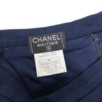 Chanel Cg9 Boutique Tight Skirt CC Logo Button 40 Navy Wool — view 8