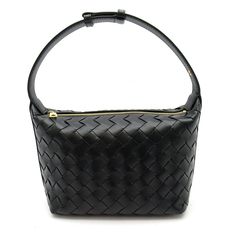 Bottega Veneta Wallace Calfskin Handbag Black